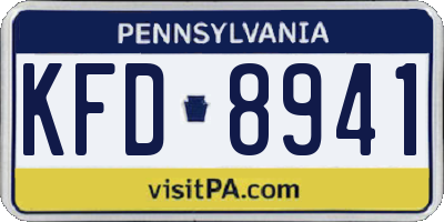 PA license plate KFD8941