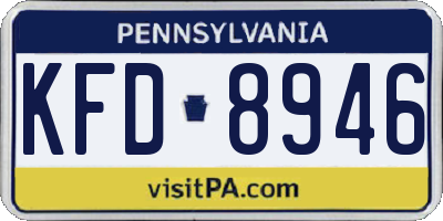 PA license plate KFD8946
