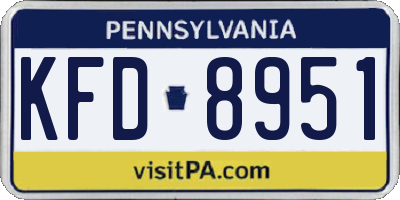 PA license plate KFD8951