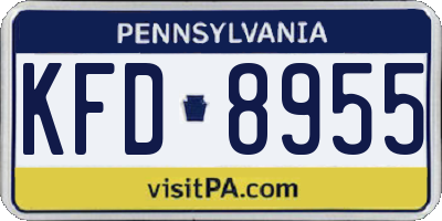 PA license plate KFD8955