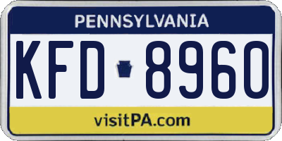 PA license plate KFD8960