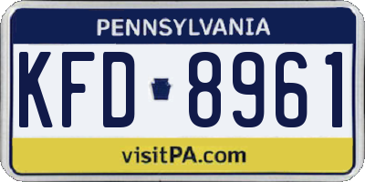 PA license plate KFD8961