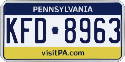 PA license plate KFD8963