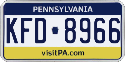 PA license plate KFD8966