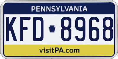 PA license plate KFD8968