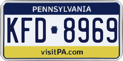 PA license plate KFD8969