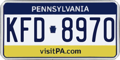 PA license plate KFD8970