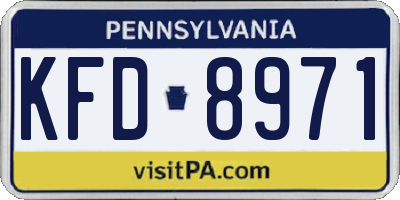 PA license plate KFD8971