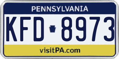 PA license plate KFD8973