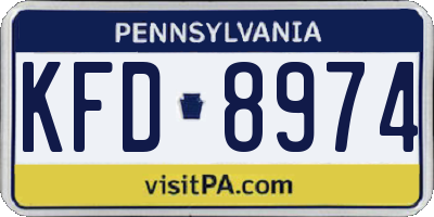 PA license plate KFD8974