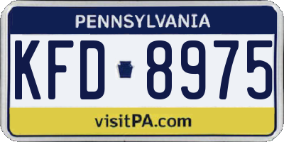 PA license plate KFD8975