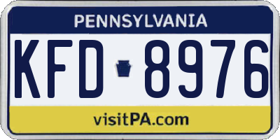 PA license plate KFD8976
