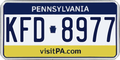 PA license plate KFD8977