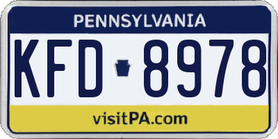 PA license plate KFD8978