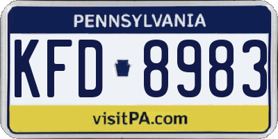 PA license plate KFD8983