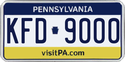 PA license plate KFD9000