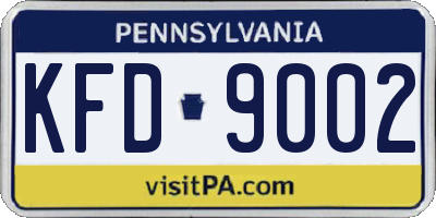 PA license plate KFD9002