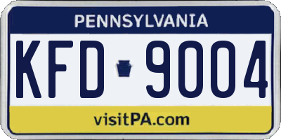 PA license plate KFD9004