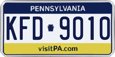 PA license plate KFD9010