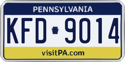 PA license plate KFD9014