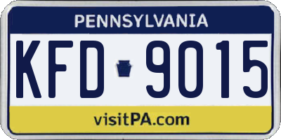 PA license plate KFD9015