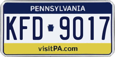 PA license plate KFD9017