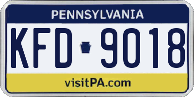 PA license plate KFD9018