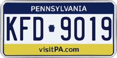 PA license plate KFD9019