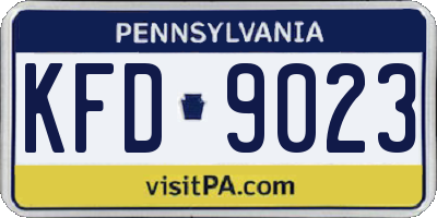 PA license plate KFD9023