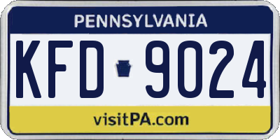 PA license plate KFD9024