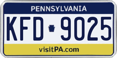 PA license plate KFD9025
