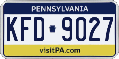 PA license plate KFD9027