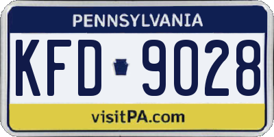PA license plate KFD9028
