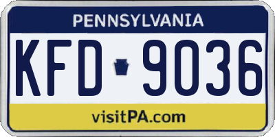 PA license plate KFD9036