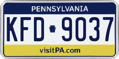 PA license plate KFD9037
