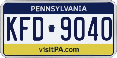 PA license plate KFD9040