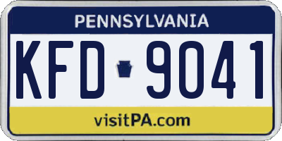 PA license plate KFD9041