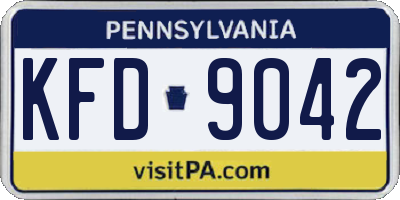 PA license plate KFD9042