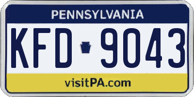 PA license plate KFD9043