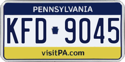 PA license plate KFD9045