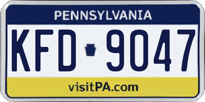 PA license plate KFD9047