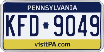 PA license plate KFD9049