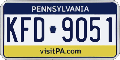 PA license plate KFD9051