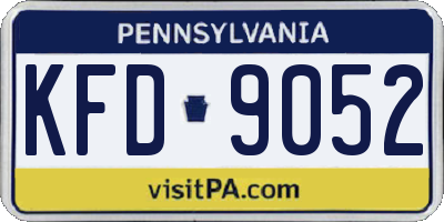 PA license plate KFD9052