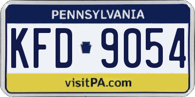 PA license plate KFD9054