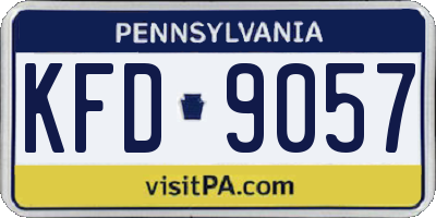 PA license plate KFD9057