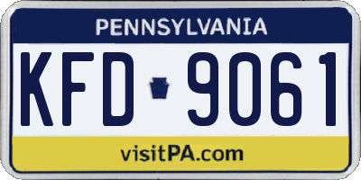 PA license plate KFD9061