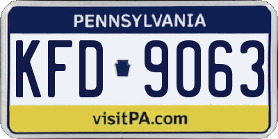 PA license plate KFD9063