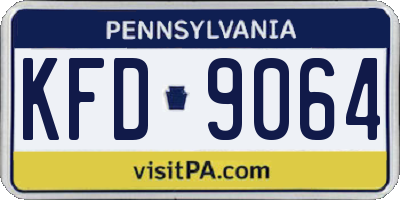 PA license plate KFD9064