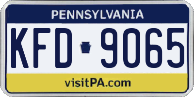 PA license plate KFD9065
